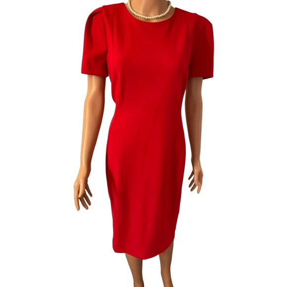 Calvin Klein Dresses & Skirts - Calvin Klein Short-Sleeved Sheath Dress. Size 14. Red.